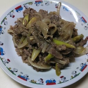 簡単！アスパラと牛肉のオイスターソース炒め